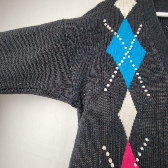Vintage Argyle Dark Academia Cardigan - Picture 5 of 9